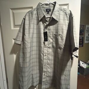 Haggar Men's Casual Gray Checkered Shirt